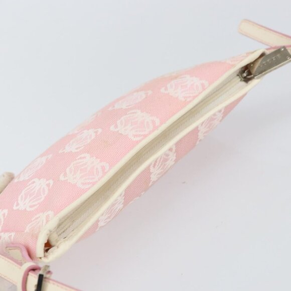 Authentic LOEWE Anagram Shoulder Bag Canvas Pink Silver - Picture 13 of 16
